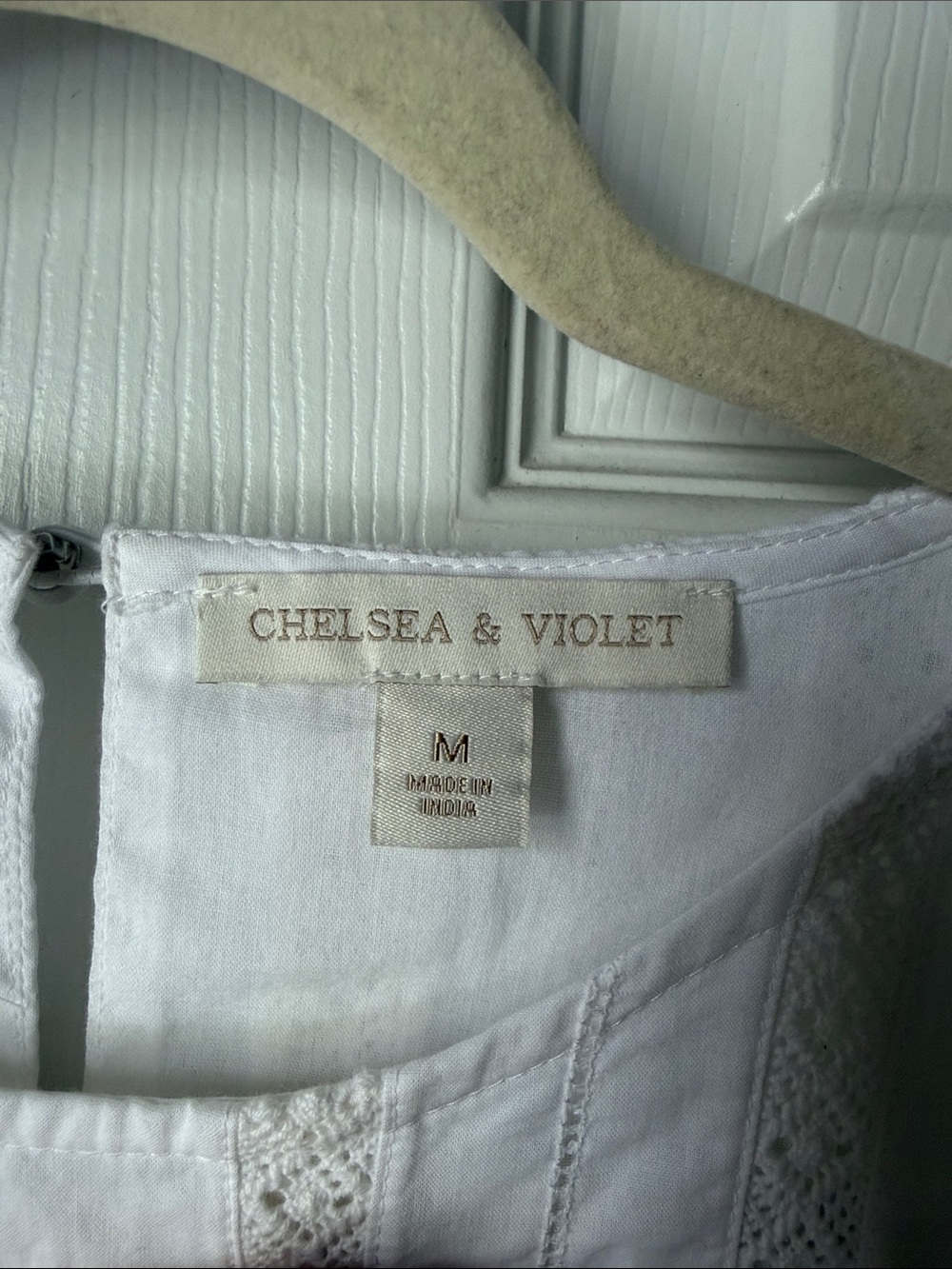 CHELSEA&VIOLET 100% cotton Bekah White Lace-Trim Ruffle Summer Dress - Picture 2 of 4